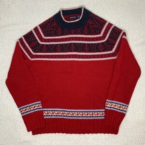 Nautica Wool Fair Isle Sweater: Size Large